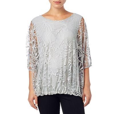 Phase Eight Silver cecily burnout top